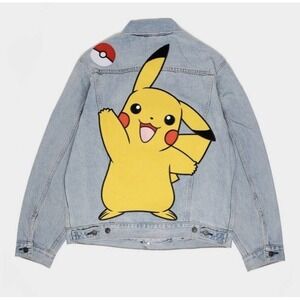 Authentic Pokemon Levis 25th Anniversary Jacket Pikachu Pokeball Men M *TAGS ON*